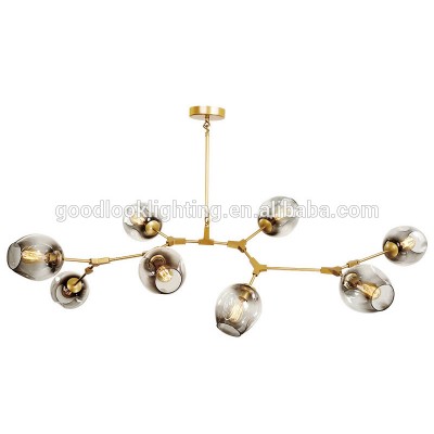 (C)UL&ETL modern adjustable arm with polished finish semi-flush mount ceiling light/light fixture of ceiling