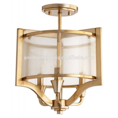 (C)UL&ETL Listed modern flush mount ceiling light/light fixture of ceiling with metal antique aged brass finish