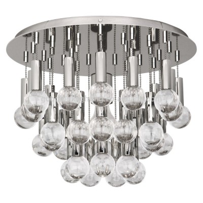 (C)UL&ETL listed modern crystal accents and polished nickel finish light fixture of ceiling light/semi-flush mount light