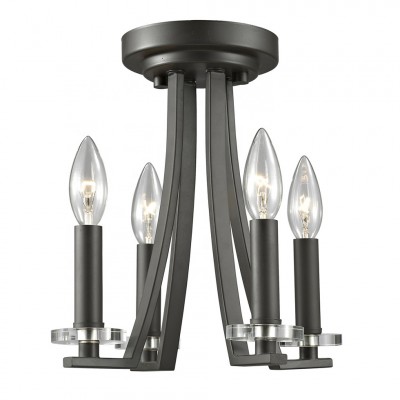 Modern semi  flush mount ceiling lighting with matt black finish