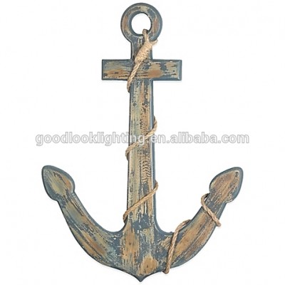 Modern anchor nautical wooden flax rope art wall decor/decorations